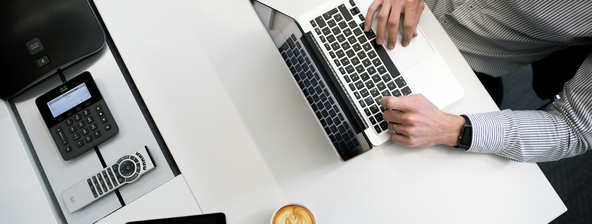 Full stretch image - man using laptop